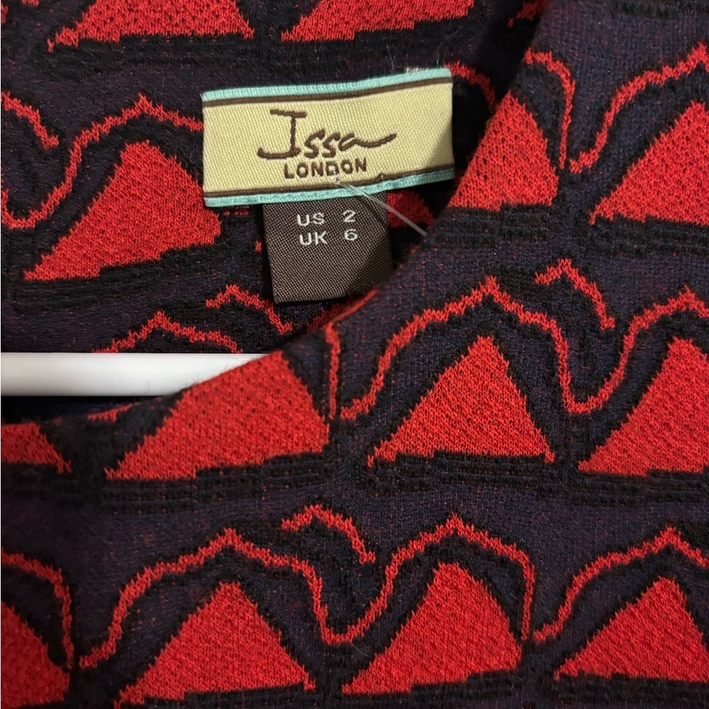 Issa London Women’s Geometric Dress Size 2 Purple and Red - Picture 3 of 4